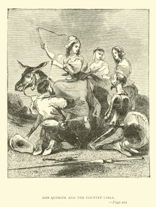 Don Quichot en de dorpsmeisjes door John Gilbert